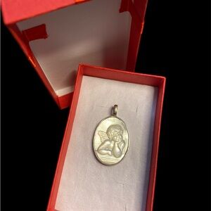 Sterling Silver Mother of Pearl Angel Pendant